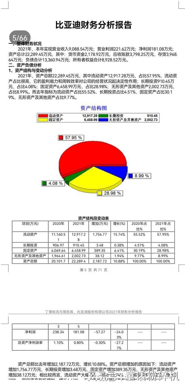 财务分析报告模板